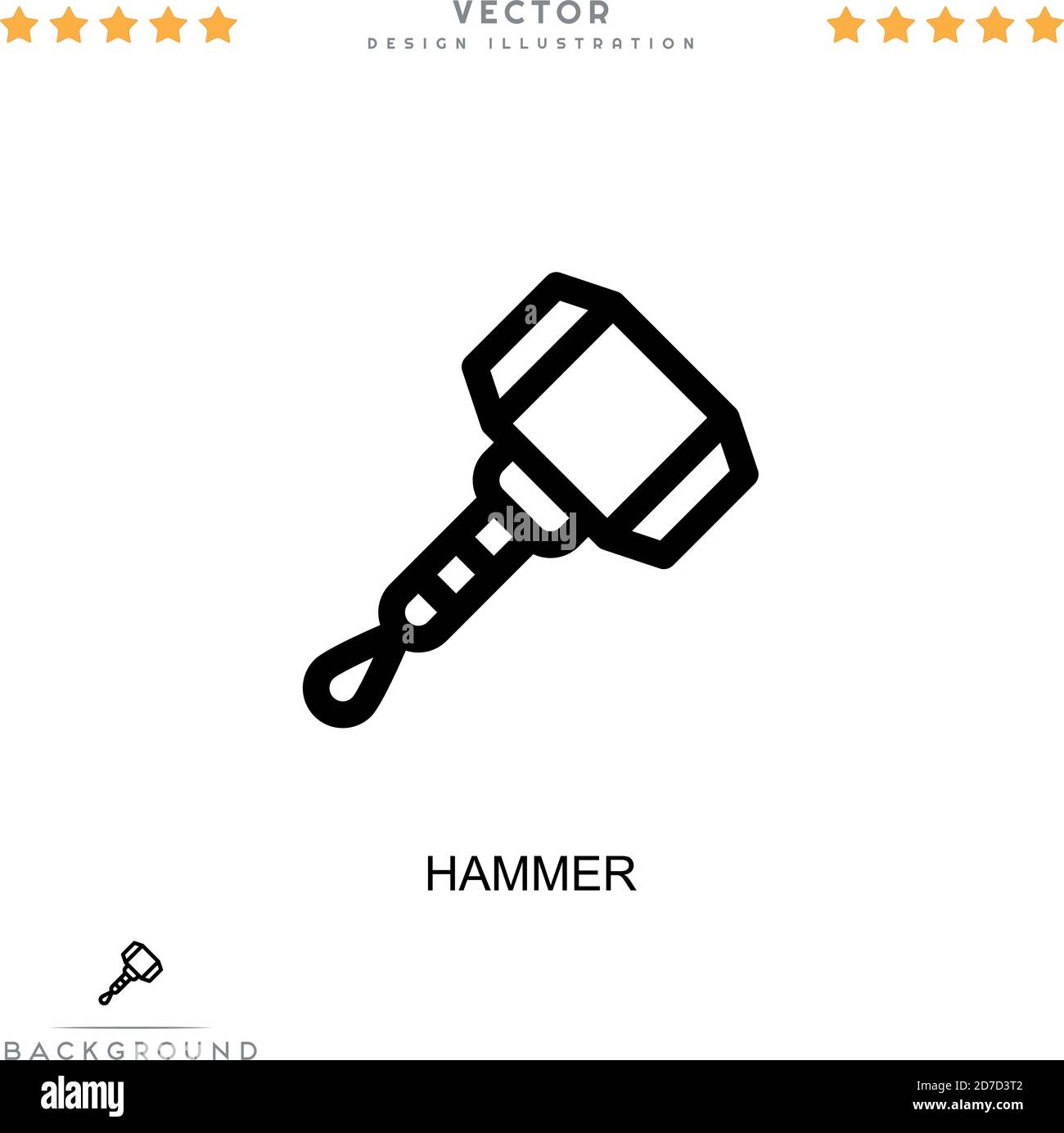 Hammer icon. Simple element from digital disruption collection. Line Hammer icon for templates, infographics and more Stock Vector