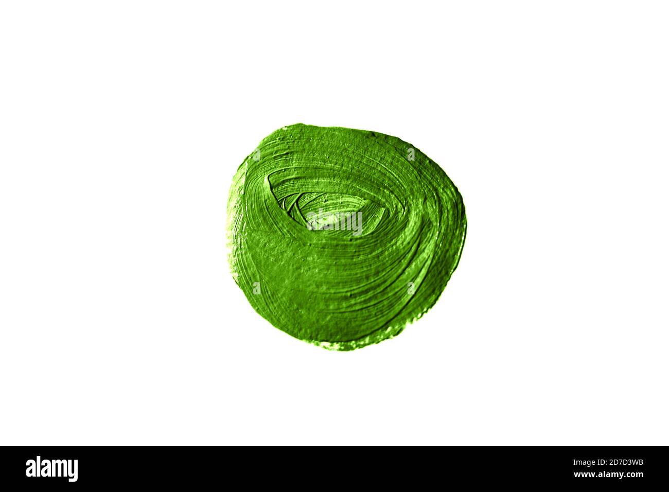 Green concealer swatch isolated on white background. Stock Photo