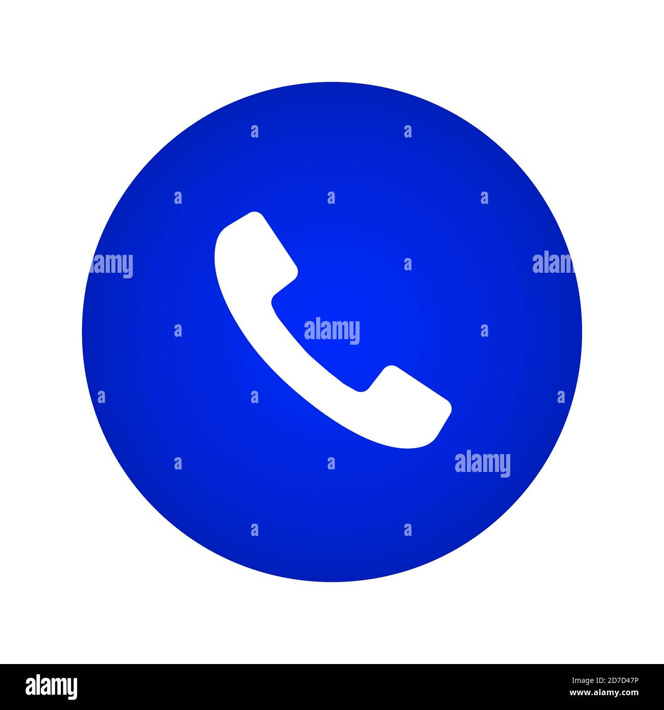 Call Icon. Call Button On a Blue Gradient Circle Shape Stock Vector