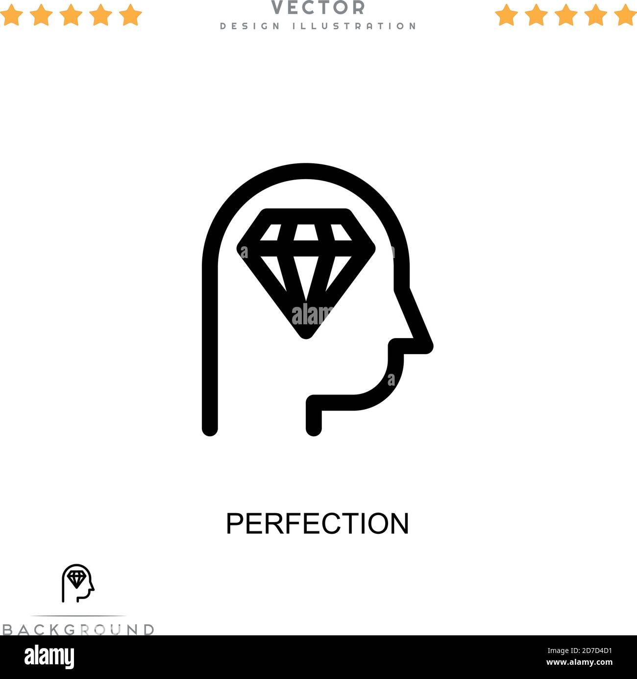 Perfection icon. Simple element from digital disruption collection. Line Perfection icon for templates, infographics and more Stock Vector