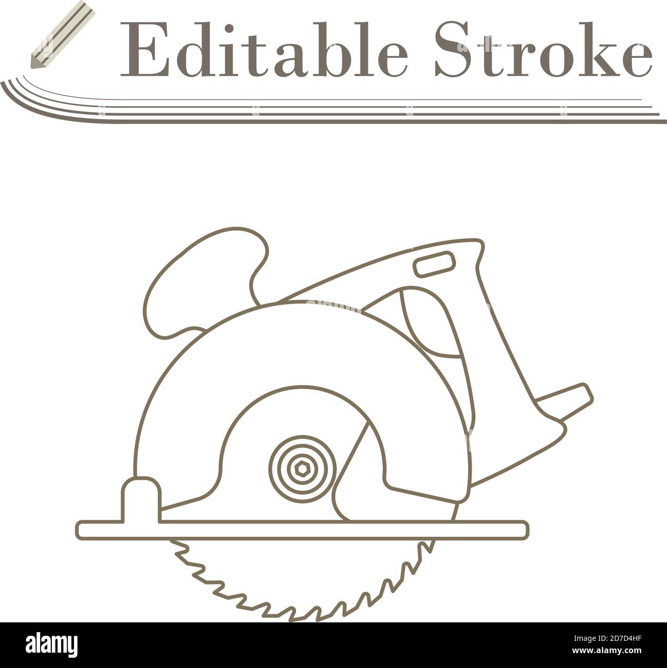 Circular Saw Icon. Editable Stroke Simple Design. Vector Illustration ...