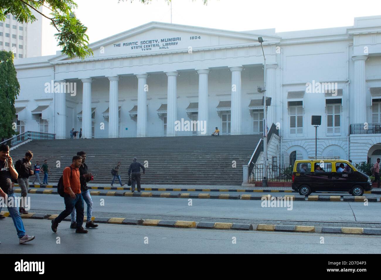 Mumbai, India - February 15, 2019: Morning view of state central library or the town hall in Mumbai, that was built during British colonial period. Stock Photo