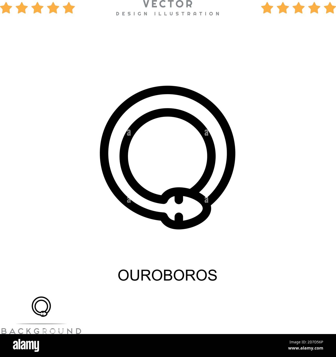 Ouroboros icon. Simple element from digital disruption collection. Line Ouroboros icon for templates, infographics and more Stock Vector