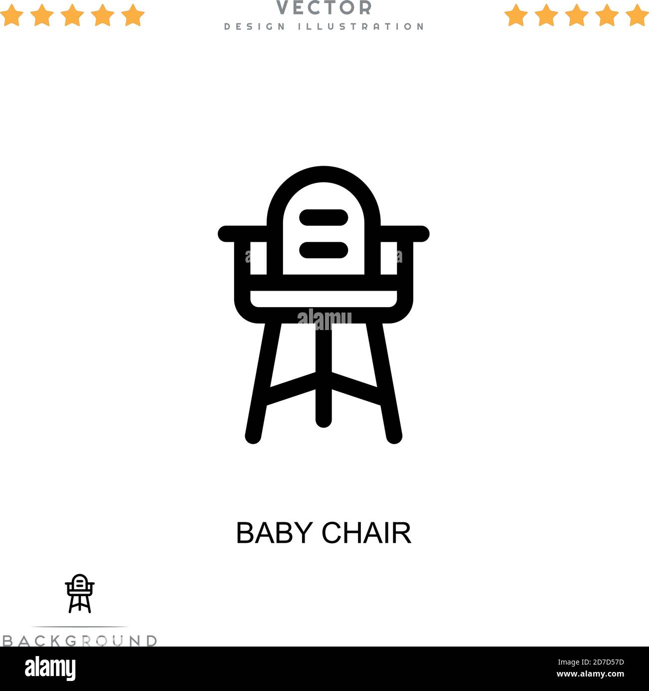 Baby chair icon. Simple element from digital disruption collection. Line Baby chair icon for templates, infographics and more Stock Vector