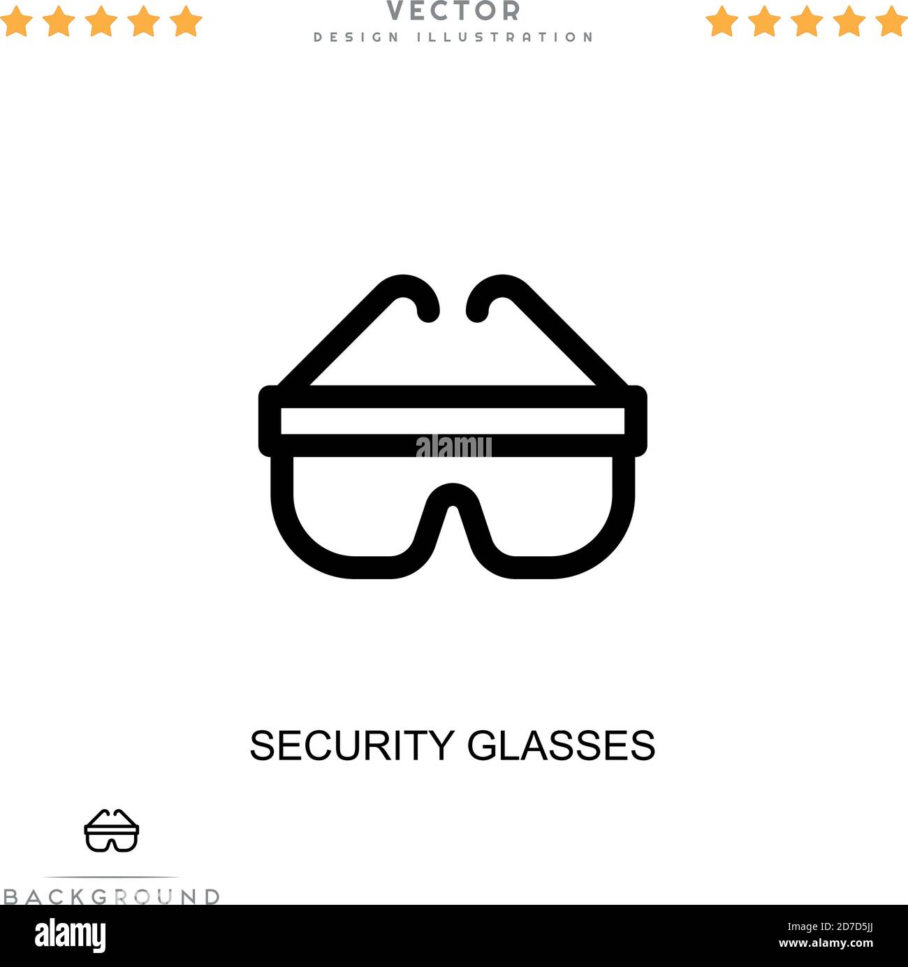 Security glasses icon. Simple element from digital disruption collection. Line Security glasses icon for templates, infographics and more Stock Vector