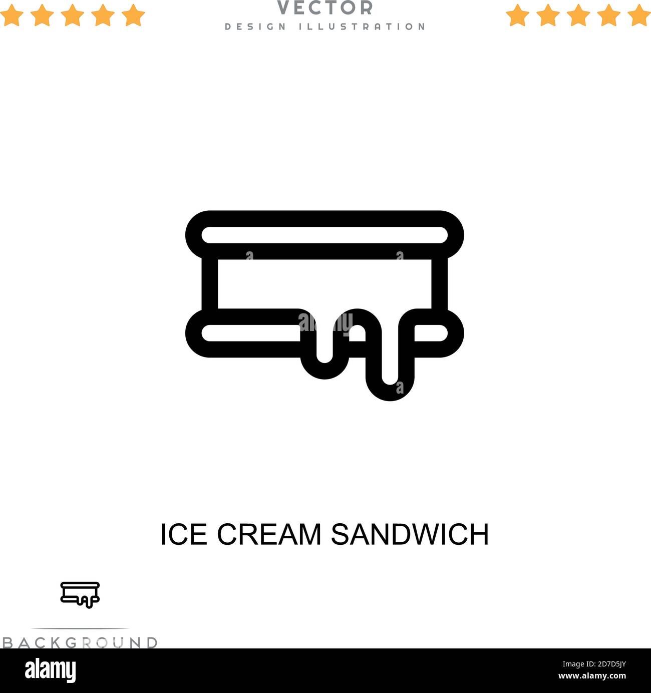 Ice cream sandwich icon. Simple element from digital disruption collection. Line Ice cream sandwich icon for templates, infographics and more Stock Vector