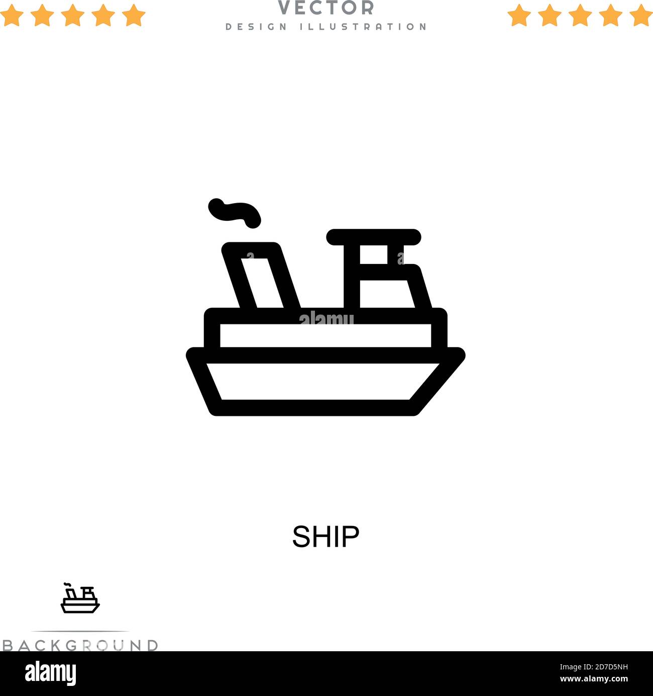 Ship icon. Simple element from digital disruption collection. Line Ship icon for templates, infographics and more Stock Vector