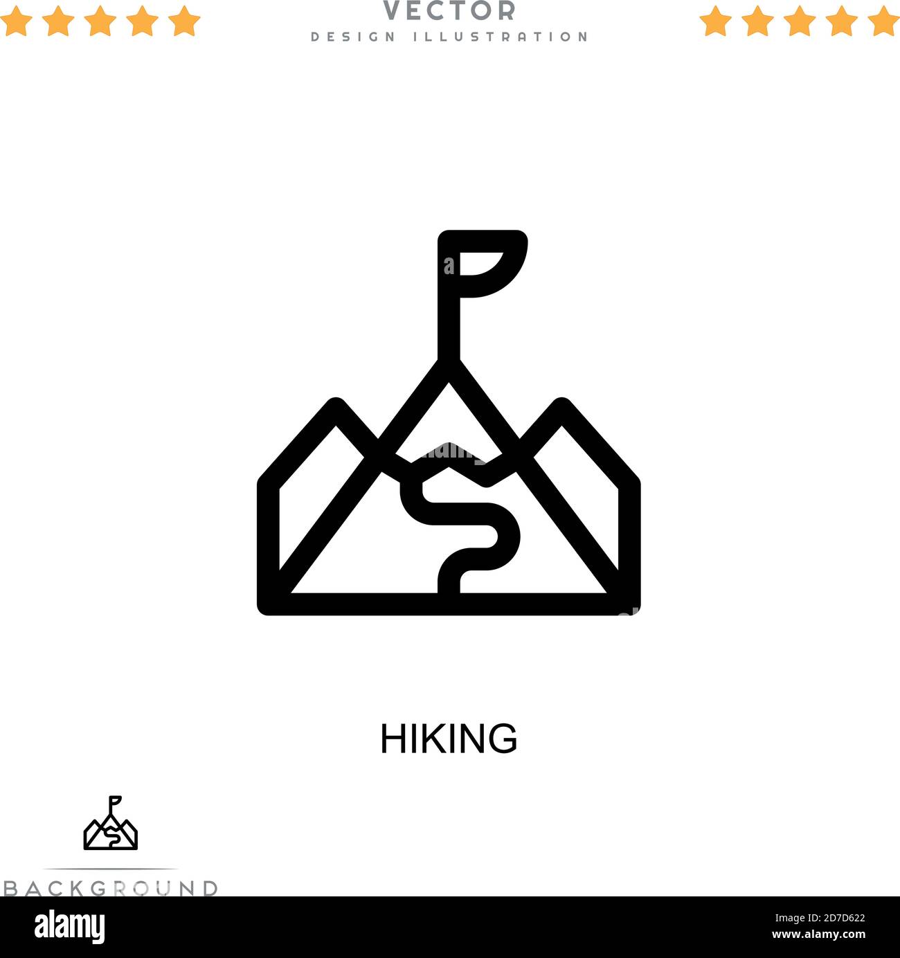 Hiking icon. Simple element from digital disruption collection. Line Hiking icon for templates, infographics and more Stock Vector