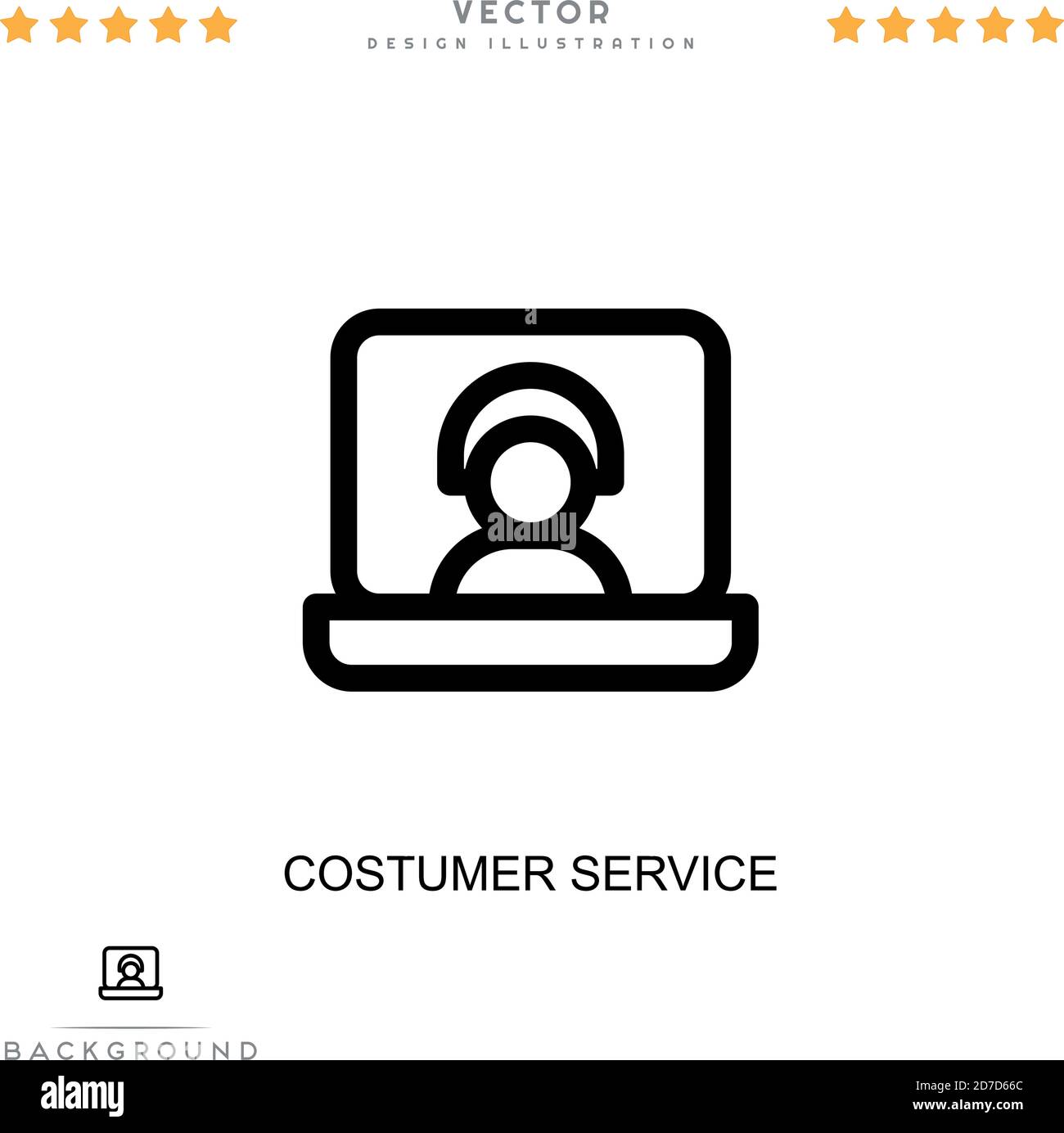 Costumer service icon. Simple element from digital disruption collection. Line Costumer service icon for templates, infographics and more Stock Vector