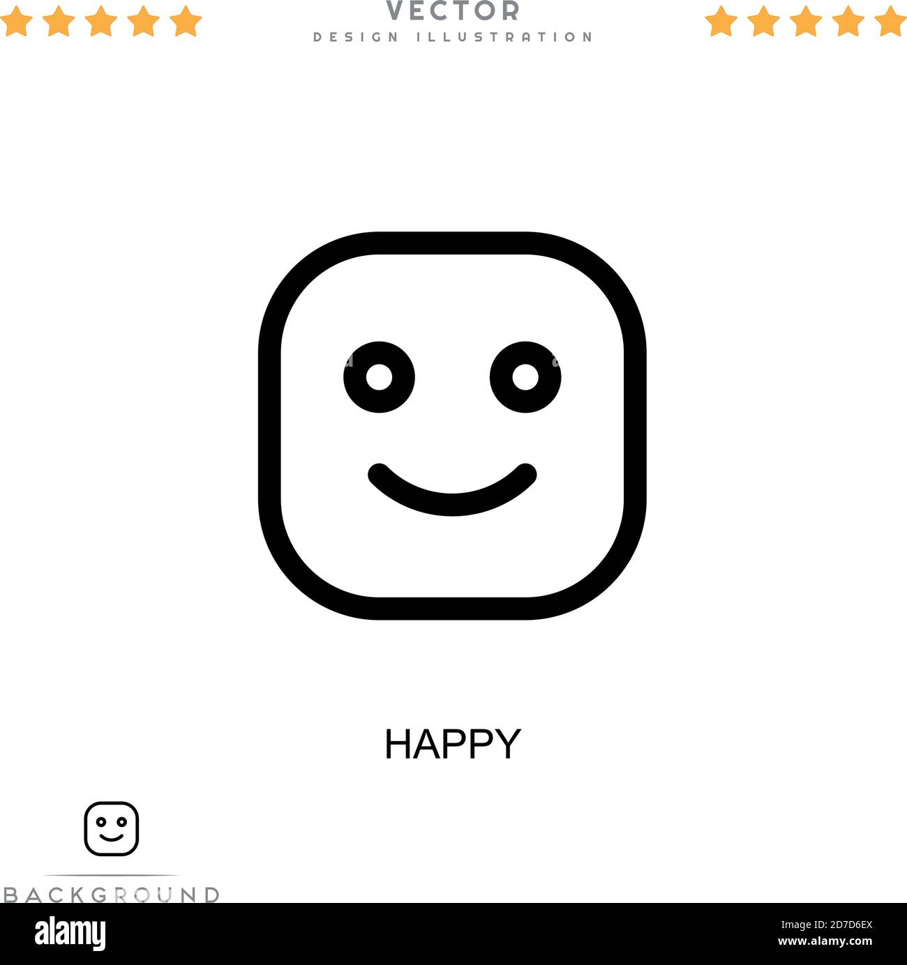 Happy icon. Simple element from digital disruption collection. Line ...