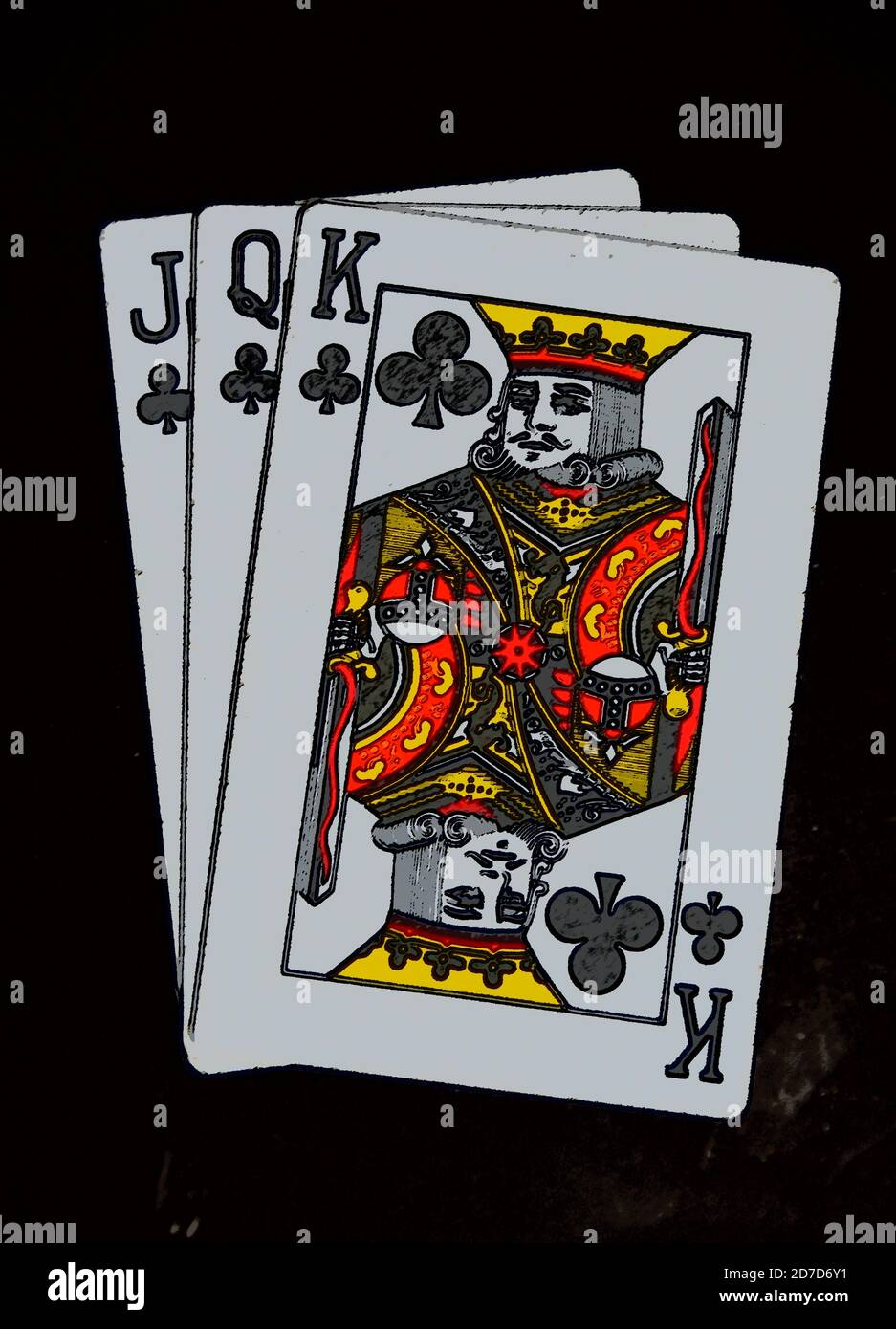 Photo of a playing cards with black background Stock Photo - Alamy