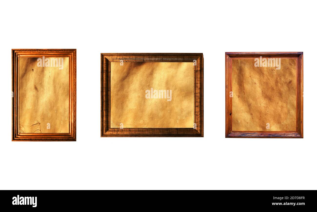 set of vintage paintings isolated on white background Stock Photo - Alamy