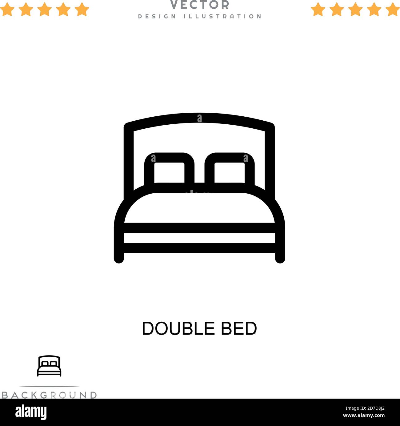 Double bed icon. Simple element from digital disruption collection. Line Double bed icon for