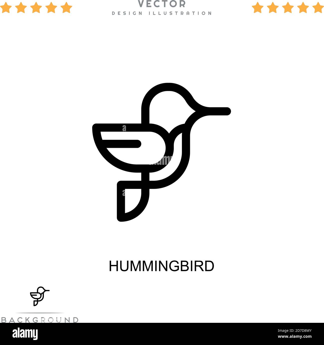 Hummingbird icon. Simple element from digital disruption collection. Line Hummingbird icon for templates, infographics and more Stock Vector