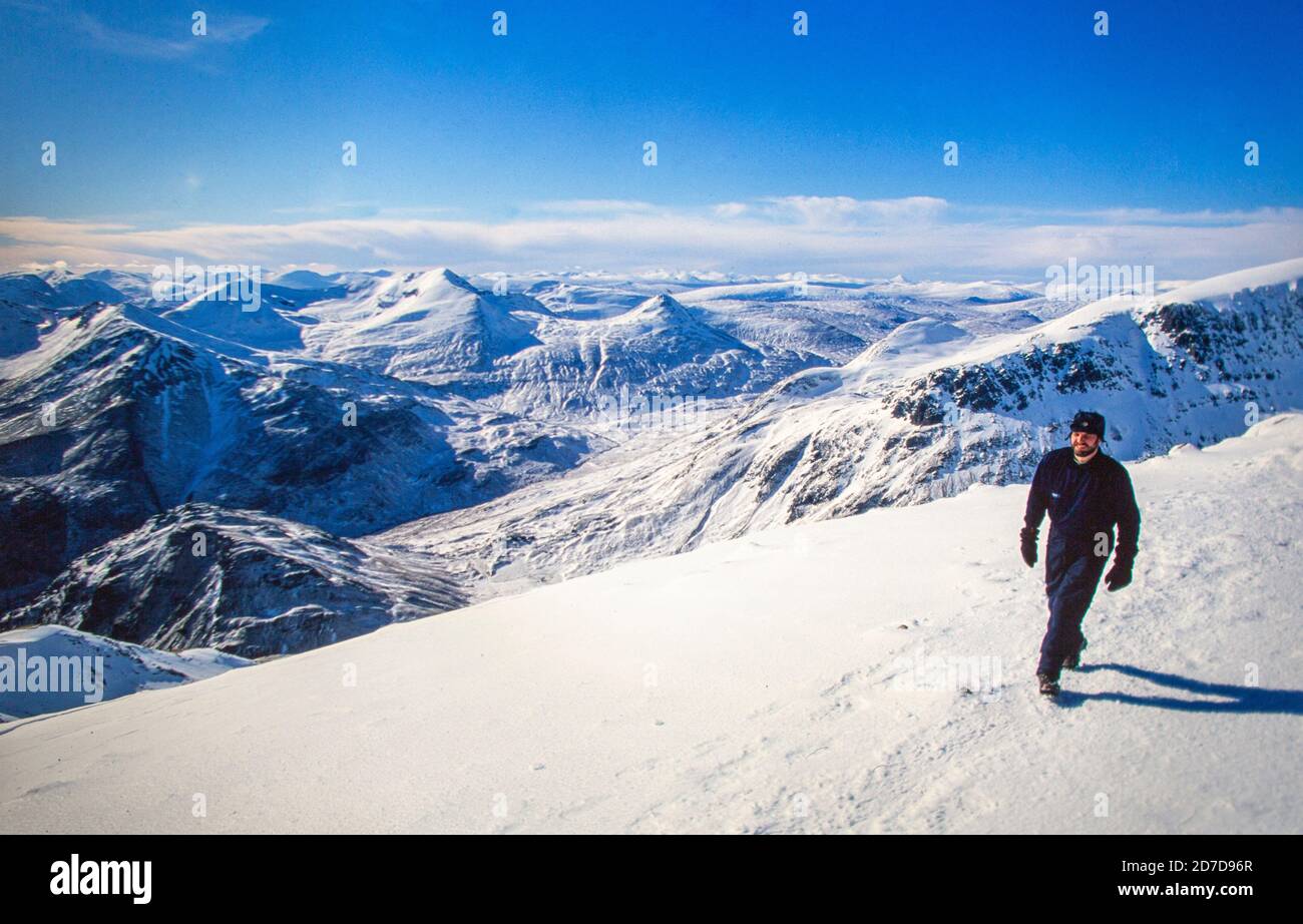 A mountaineer on Ben Nevis, Scotland, UK. Stock Photo