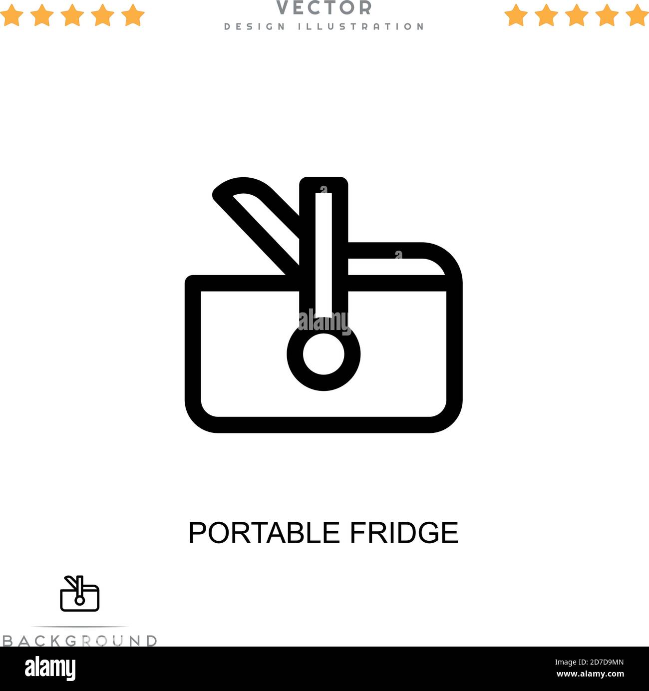 Portable fridge icon. Simple element from digital disruption collection. Line Portable fridge icon for templates, infographics and more Stock Vector