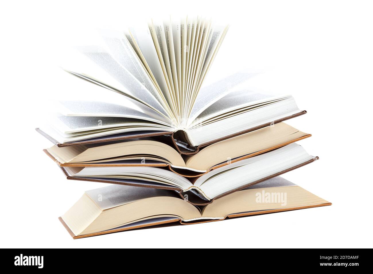 Books in a stack isolated on white background Stock Photo - Alamy