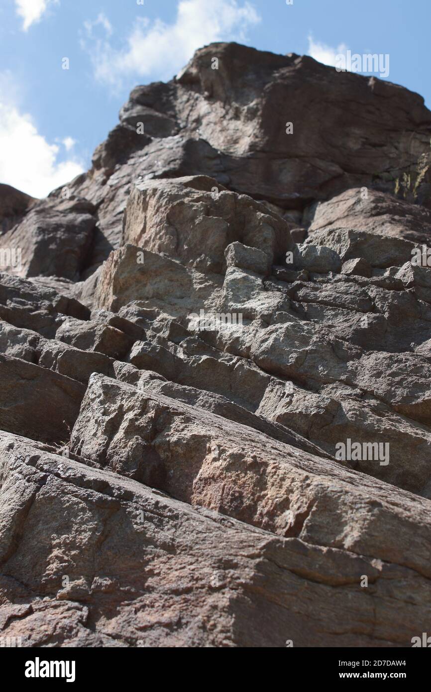 closeup of a layered granite rock spur Stock Photo Alamy