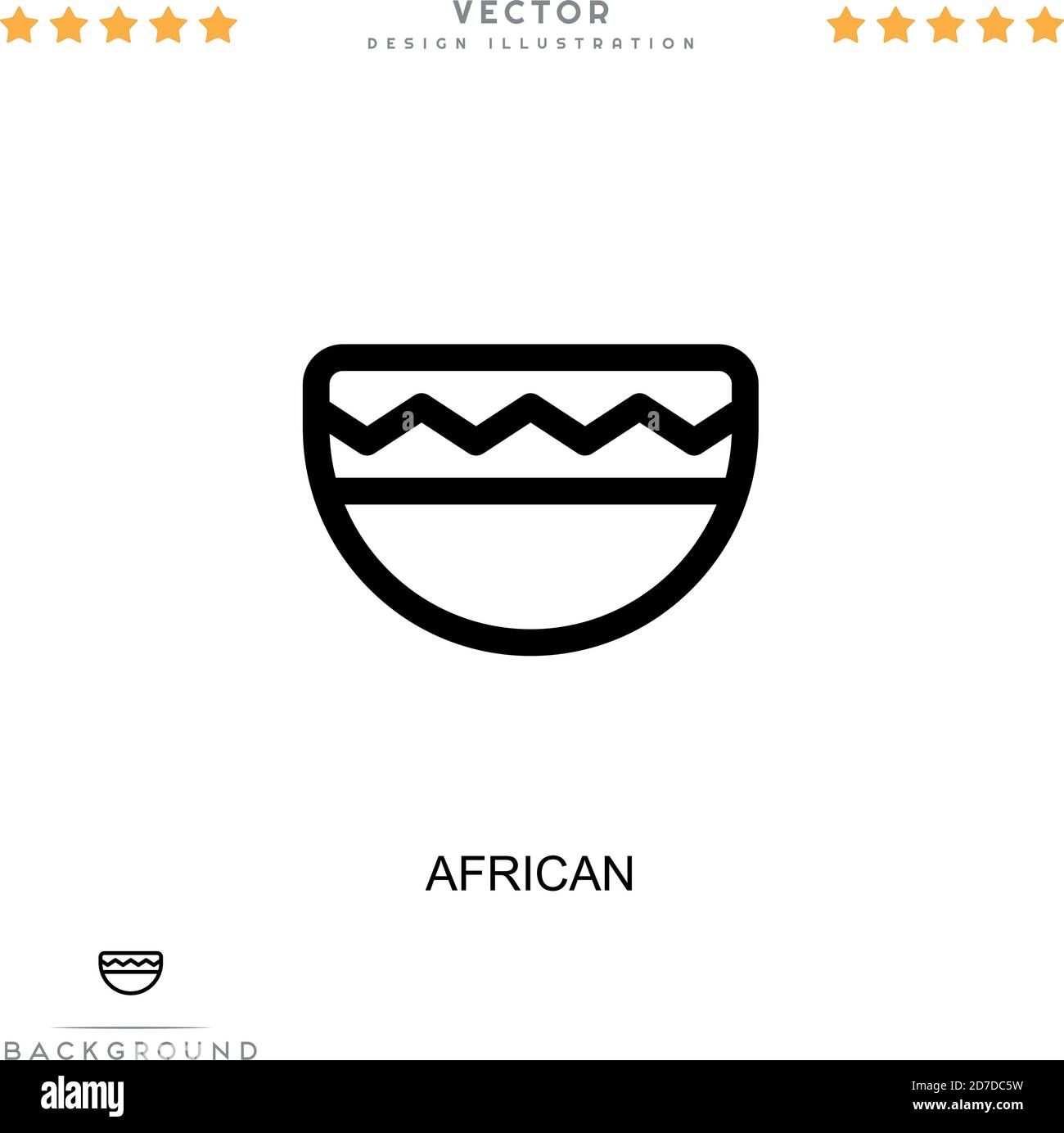 African icon. Simple element from digital disruption collection. Line African icon for templates, infographics and more Stock Vector