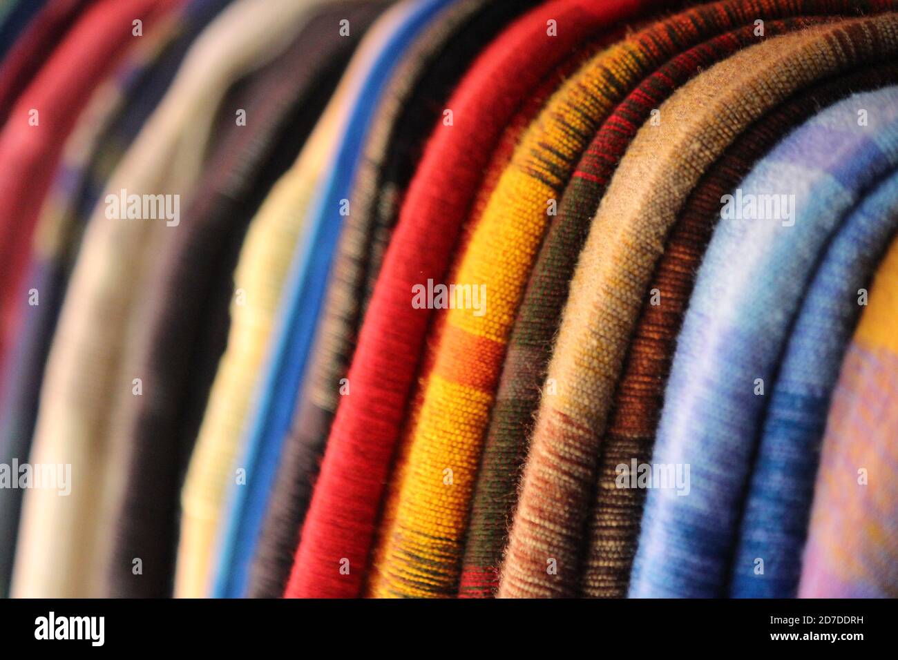 Handmade Silk Scarves in Morocco Stock Photo