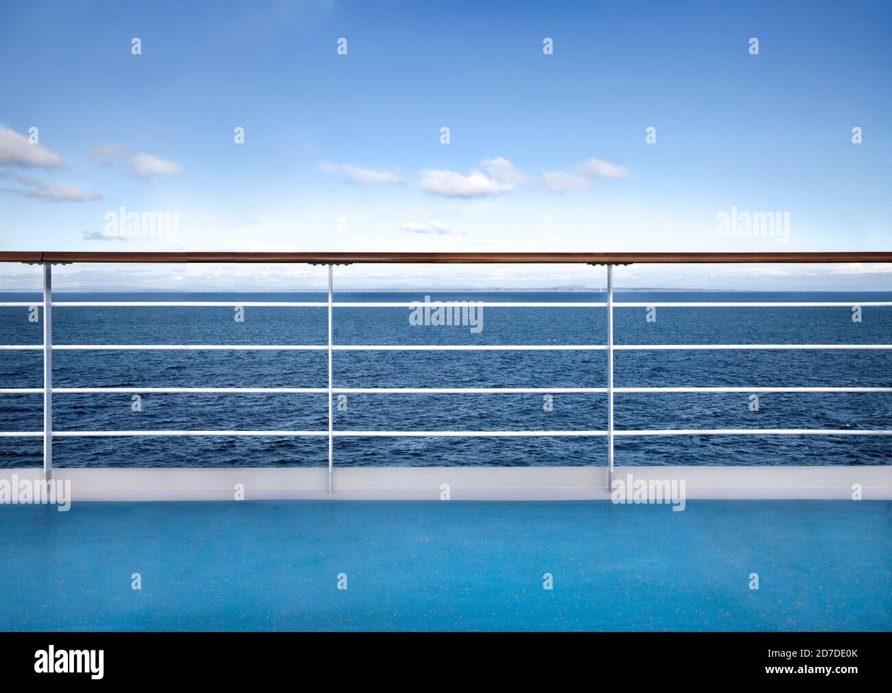 Railing deck of cruise ship against seascape Stock Photo - Alamy