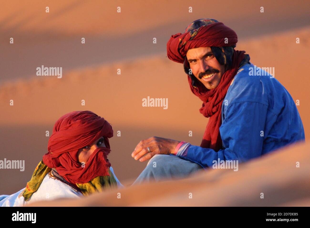 Berber Men in the Sahara Desert, Morocco Stock Photo