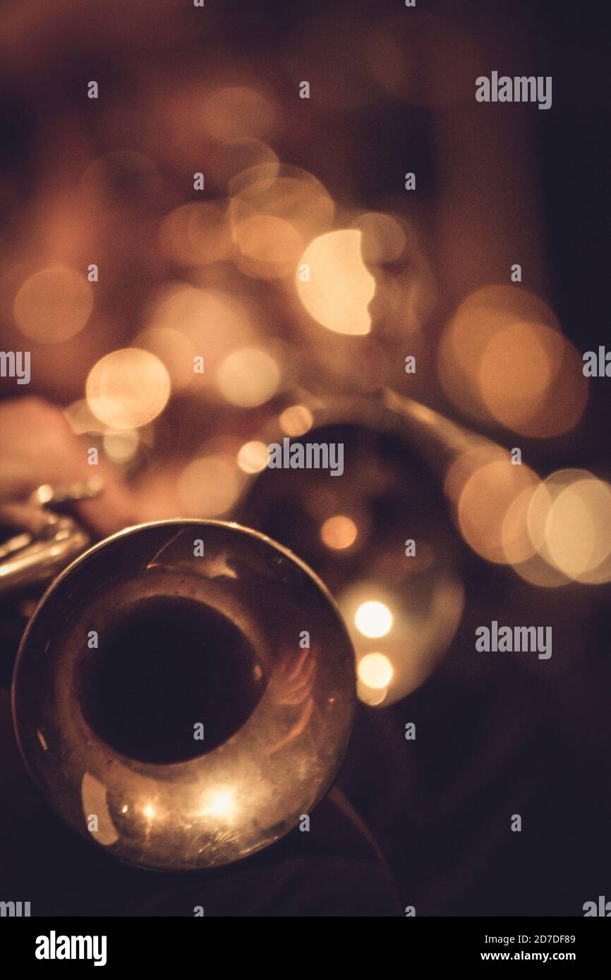 Orchestra in live Stock Photo