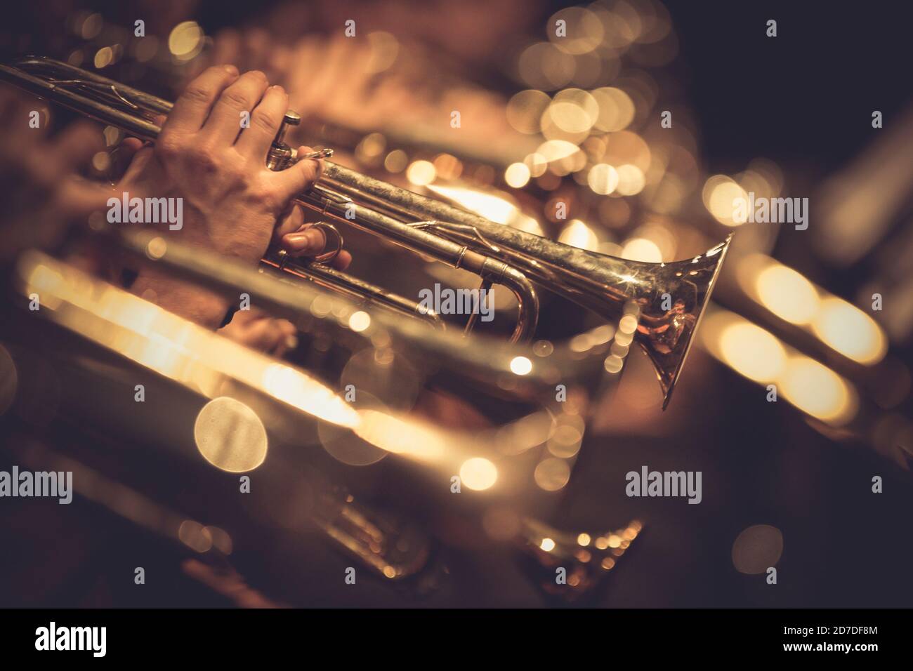 Orchestra in live Stock Photo