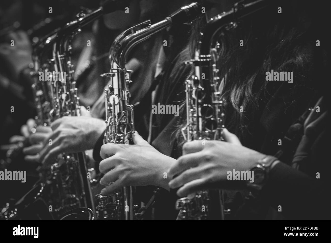 Orchestra in live Stock Photo