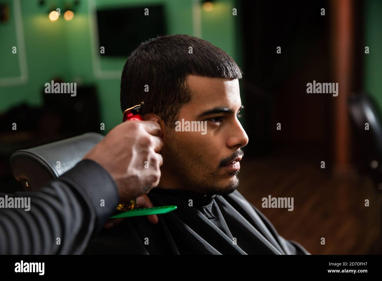 A Barber is Going through the Electric Cutting and Shaving Machine for the  Beard of an African-American Brazilian Boy Stock Image - Image of beauty,  business: 214303807