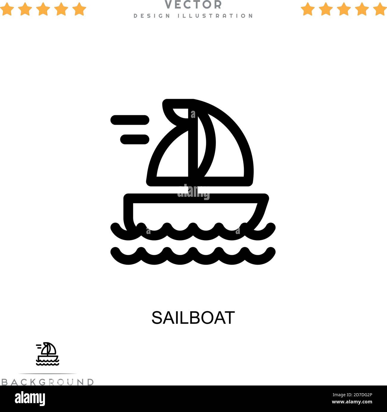 Sailboat icon. Simple element from digital disruption collection. Line ...