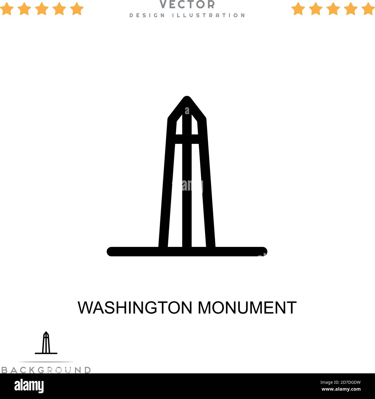 Washington monument icon. Simple element from digital disruption collection. Line Washington monument icon for templates, infographics and more Stock Vector