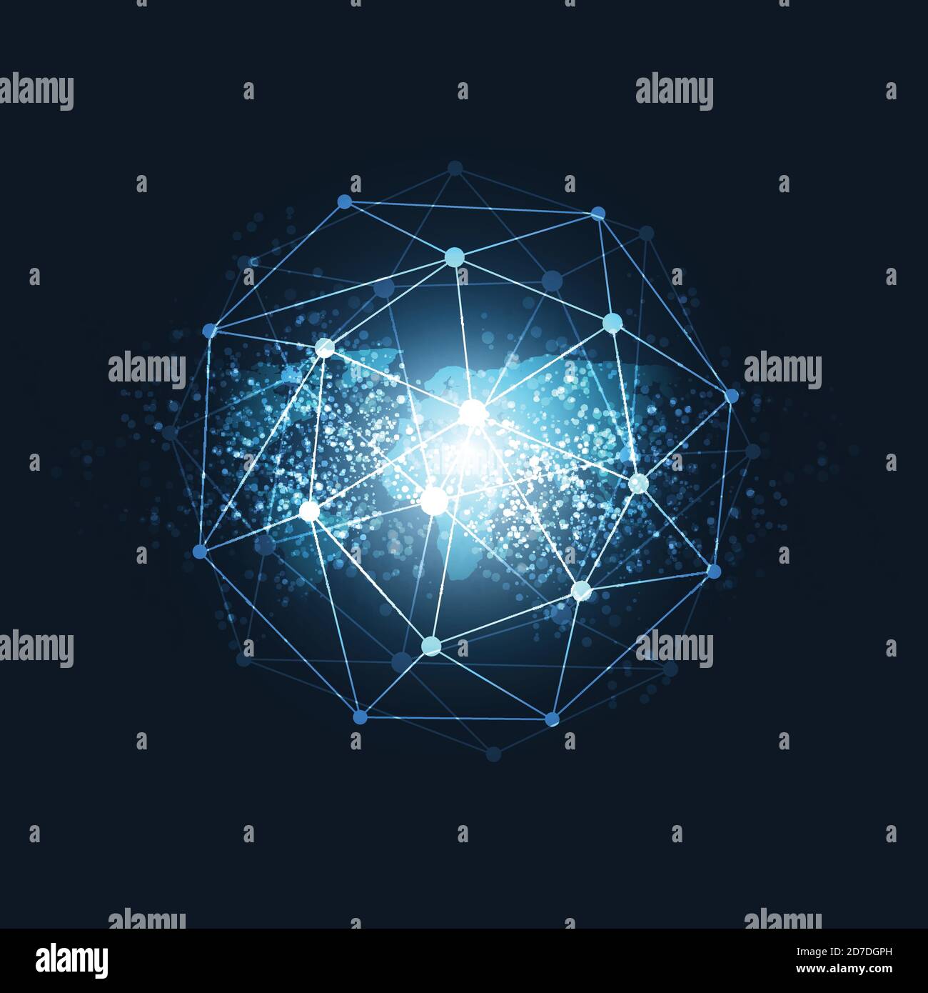 Cloud Computing and Networks Concept with World Map - Abstract Global ...