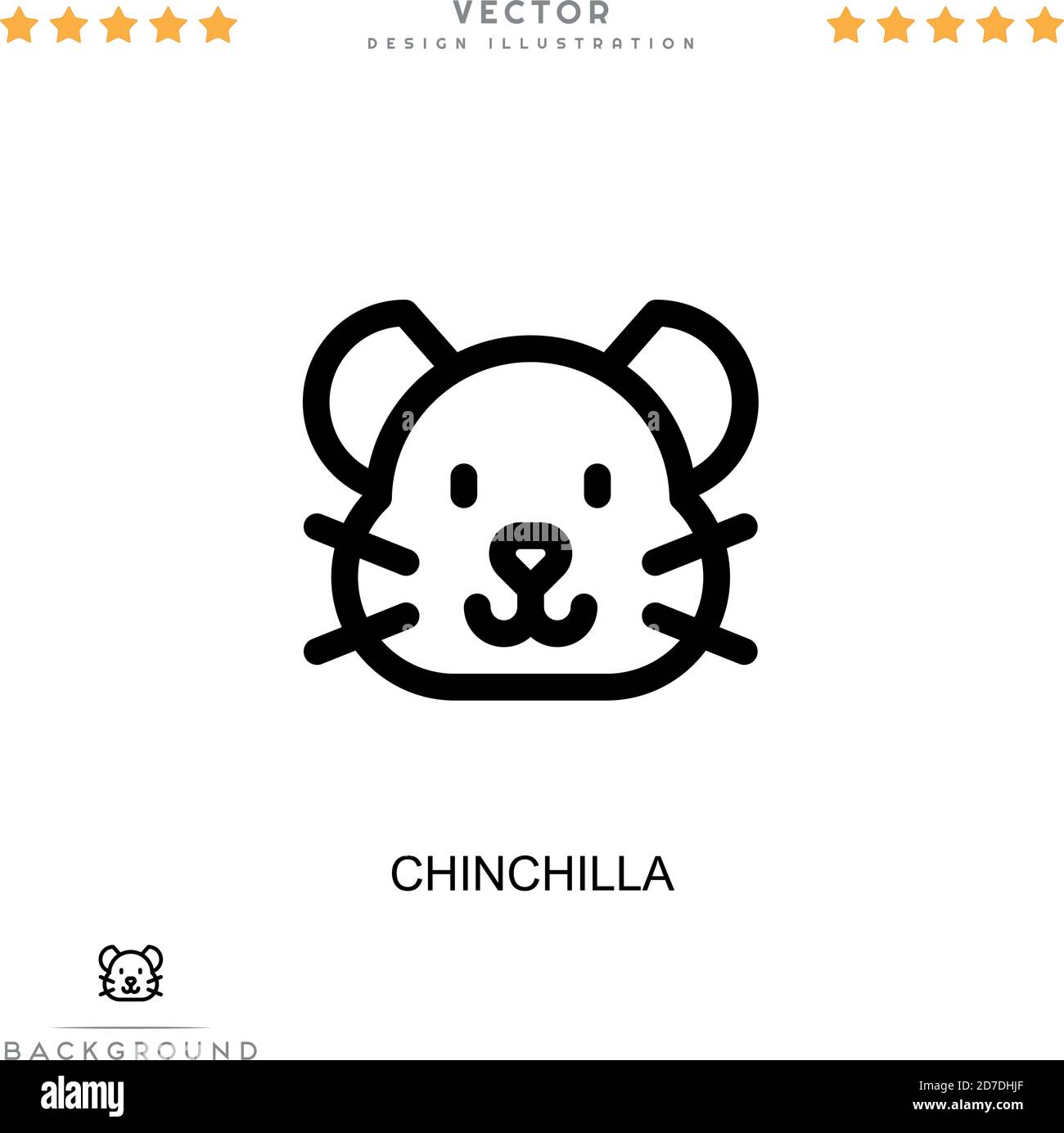 Chinchilla icon. Simple element from digital disruption collection. Line Chinchilla icon for templates, infographics and more Stock Vector