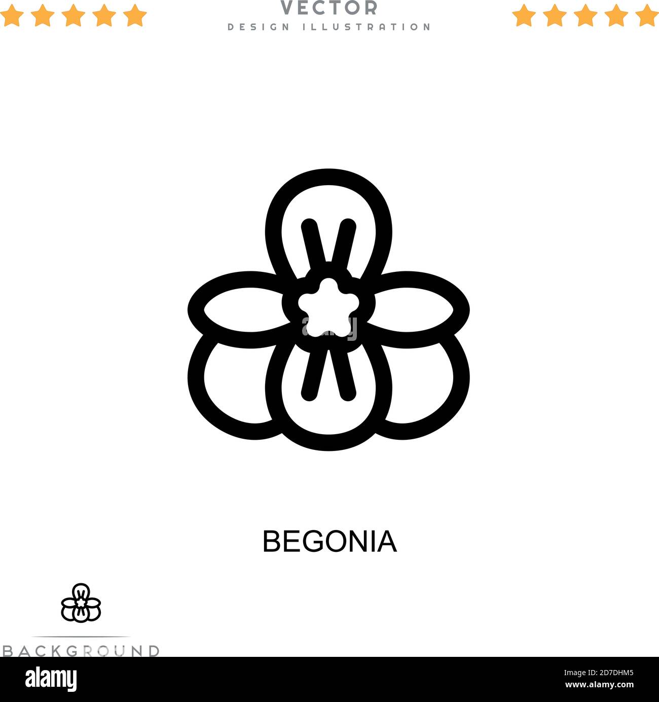 Begonia icon. Simple element from digital disruption collection. Line Begonia icon for templates, infographics and more Stock Vector