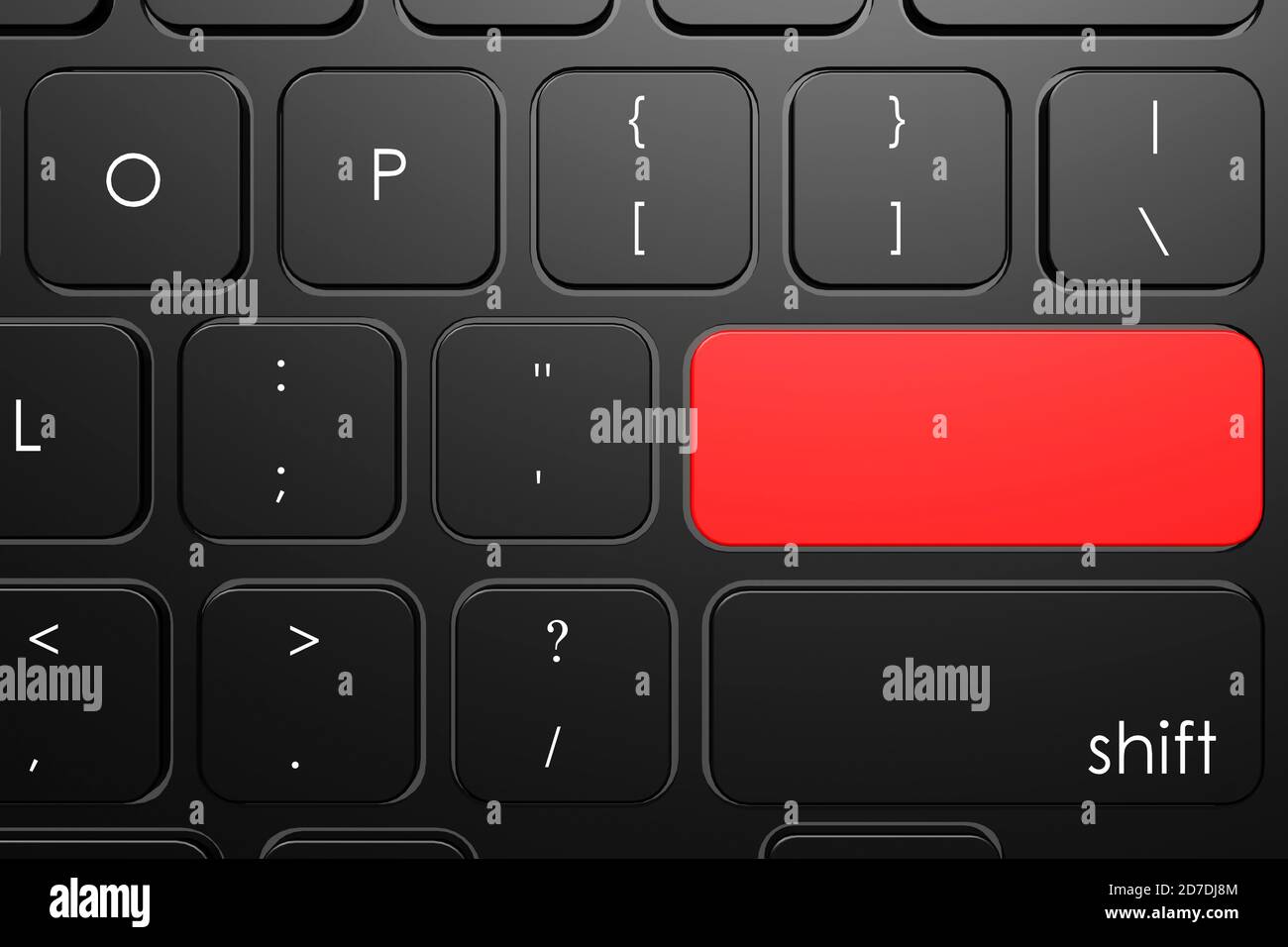 Red blank button on keyboard, 3D rendering Stock Photo - Alamy