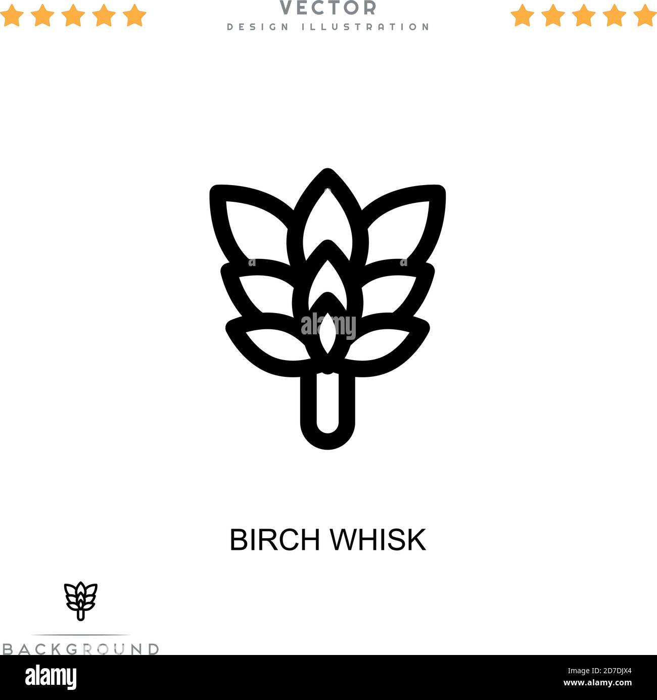 Birch whisk icon. Simple element from digital disruption collection. Line Birch whisk icon for templates, infographics and more Stock Vector