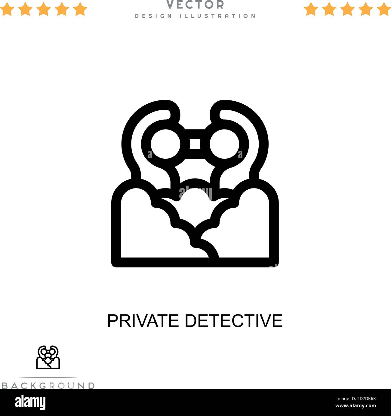 Private detective icon. Simple element from digital disruption collection. Line Private detective icon for templates, infographics and more Stock Vector