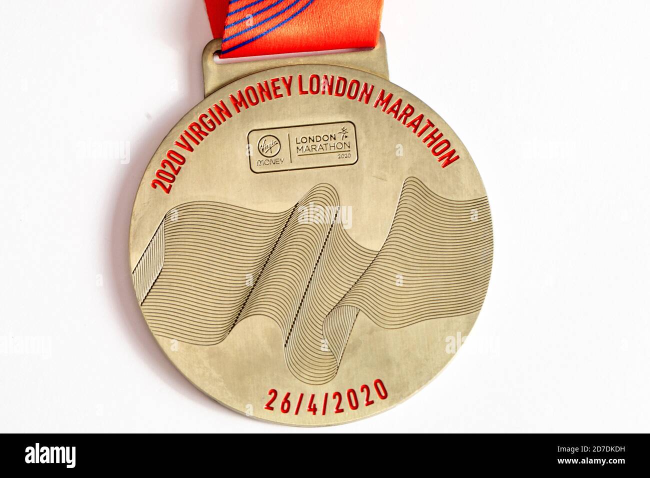 London UK, 22nd October 2020. The Virgin Money London Marathon ‘The 40th Race’ finisher medals are being sent out to approximately 45,000 people with a date disc enclosed to change the date from the 26th April to the 4th October 2020. Due to Covid-19, the Virtual Marathon labeled ‘My Race My Way’ took place around the UK on the 4th October 2020. © Chris Yates/ Alamy Live News. Stock Photo