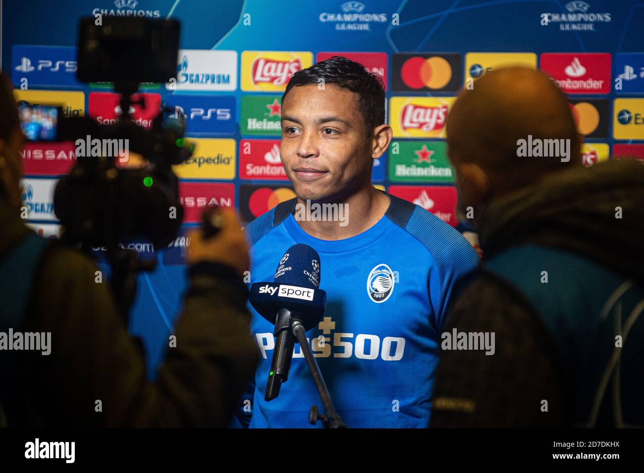 Herning, Denmark. 21st Oct, 2020. Luis Muriel of Atalanta at the post match interview after the UEFA Champions League match between FC Midtjylland and Atalanta in Group D at MCH Arena