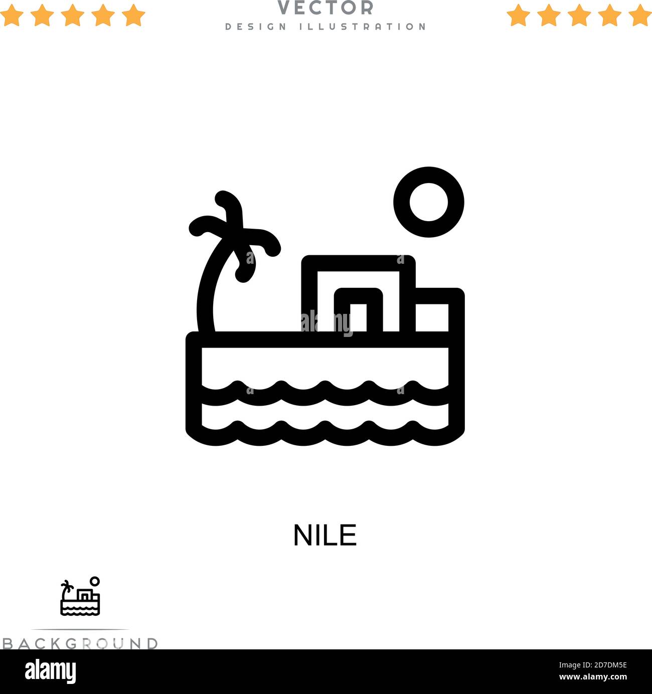 Nile icon. Simple element from digital disruption collection. Line Nile icon for templates, infographics and more Stock Vector