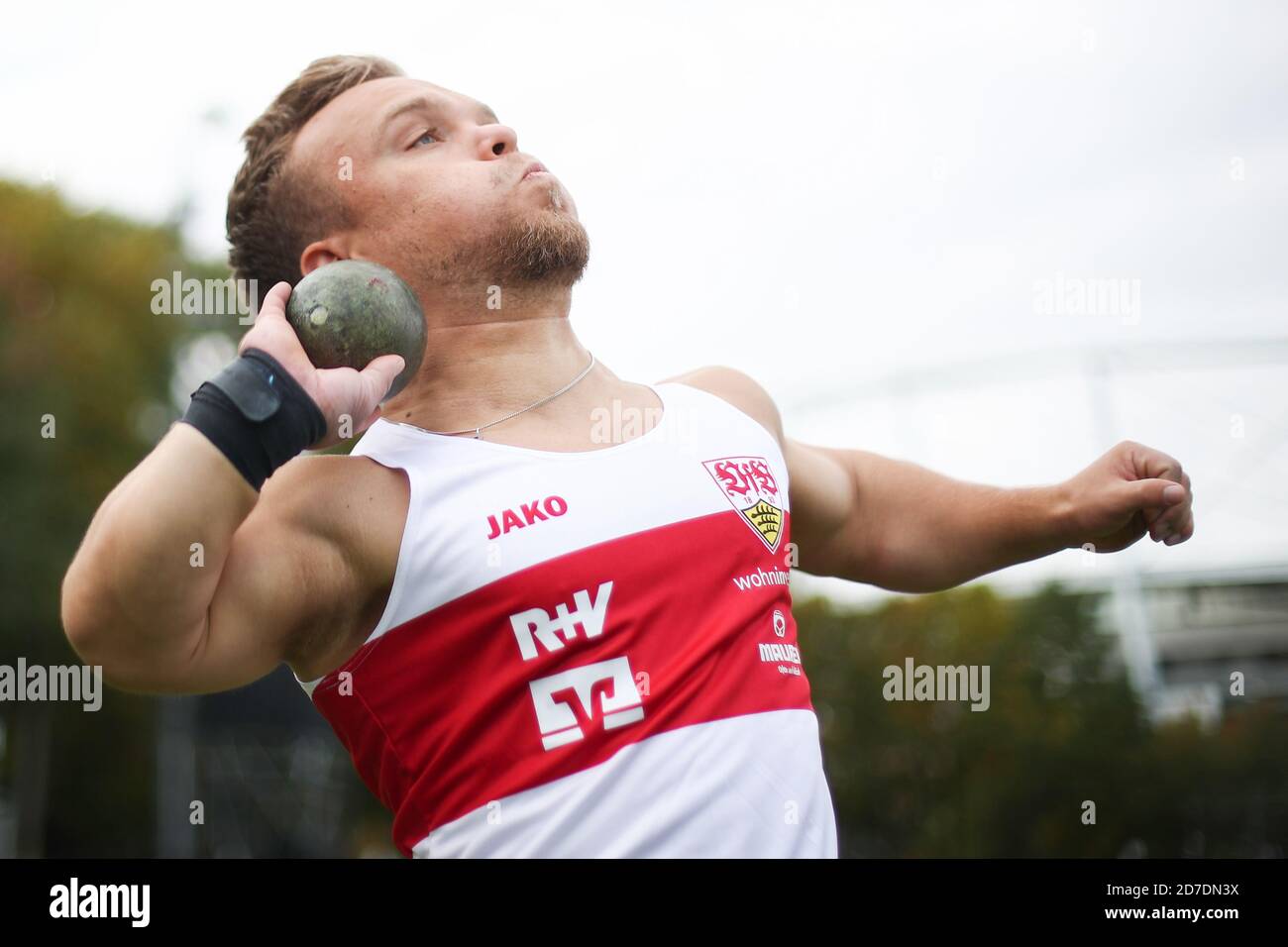 Stuttgart Germany 19th Oct 2020 Niko Kappel Stands On A Sports Field And Holds A Ball In His Hand Niko Kappel Paralympics Winner World Champion And World Record Holder In Shot Putting For