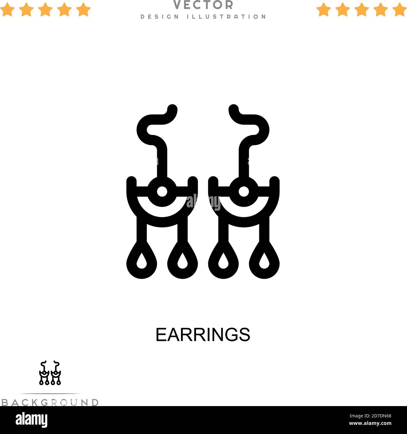 Earrings icon. Simple element from digital disruption collection. Line Earrings icon for templates, infographics and more Stock Vector