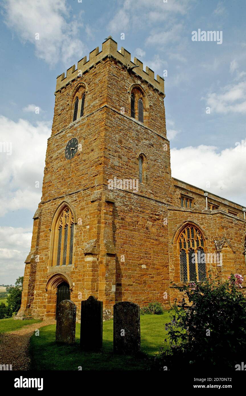 The Church of St Mary The Virgin at Great Brington which houses the Spencers' family grave Stock Photo
