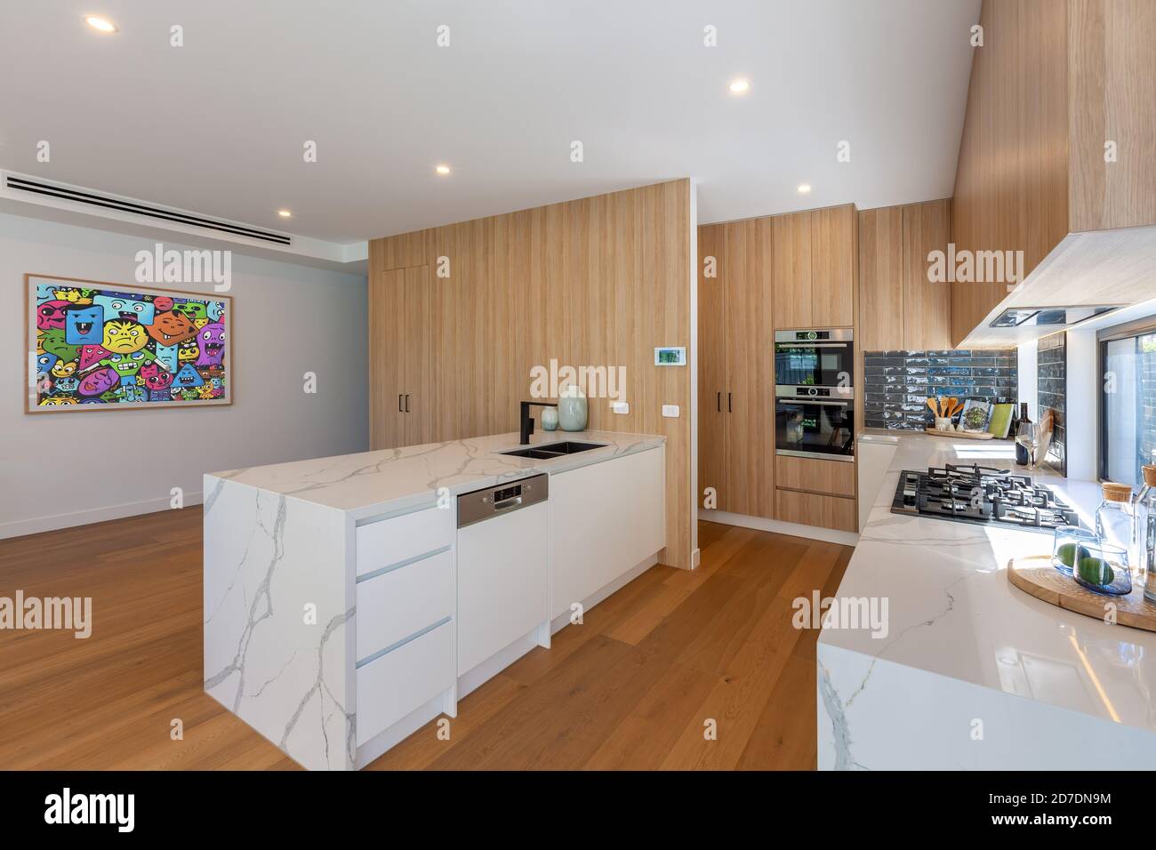 Kitchen in suburban house - interior design Stock Photo - Alamy