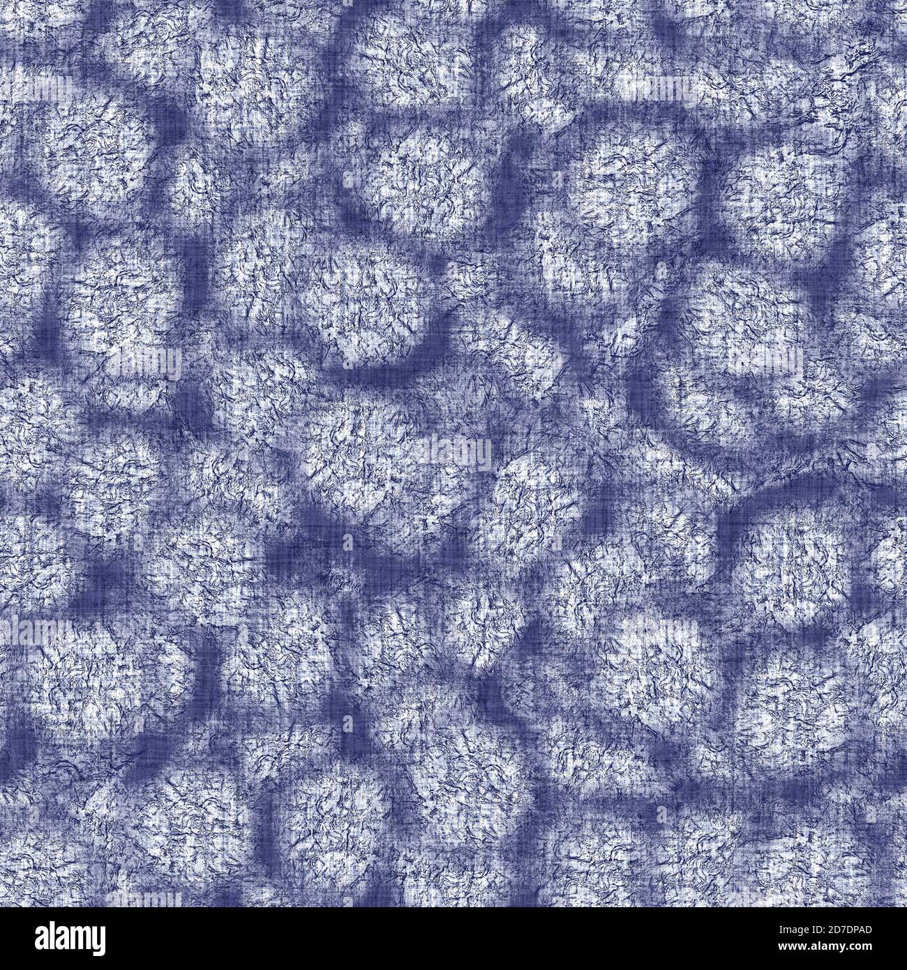 Seamless indigo doodle dot texture. Blue woven boro cotton dyed effect ...