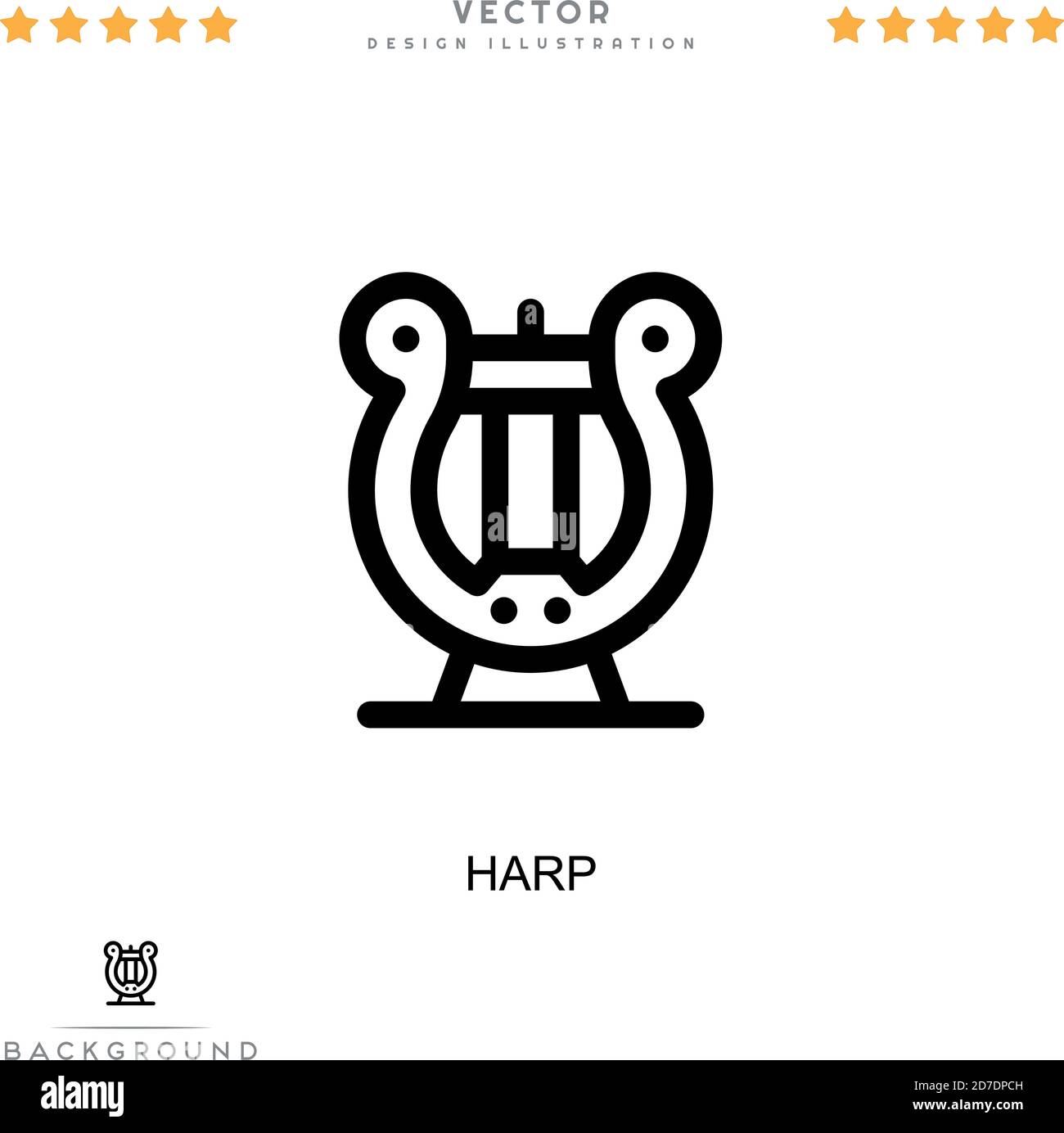 Harp icon. Simple element from digital disruption collection. Line Harp ...
