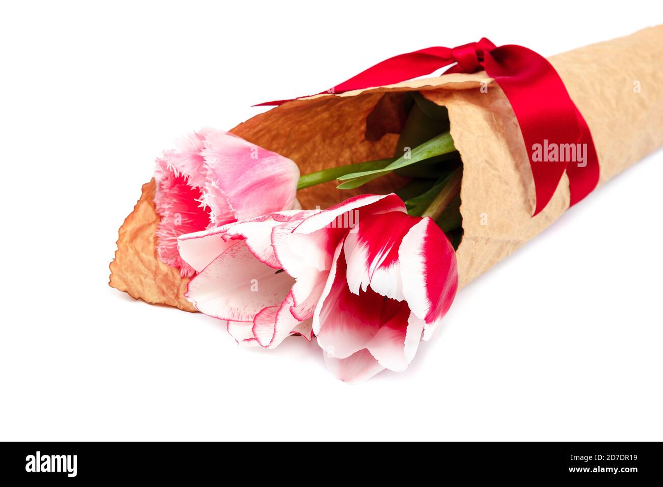 Tulips flowers bouquet isolated on white background Stock Photo - Alamy