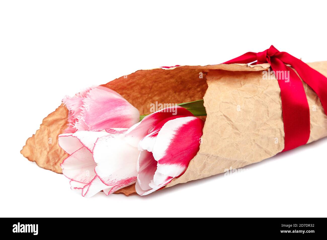 Tulips flowers bouquet isolated on white background Stock Photo - Alamy