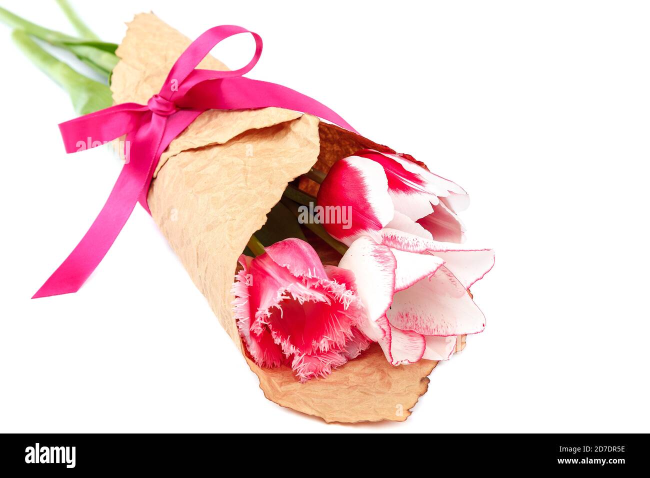 Tulips flowers bouquet isolated on white background Stock Photo - Alamy